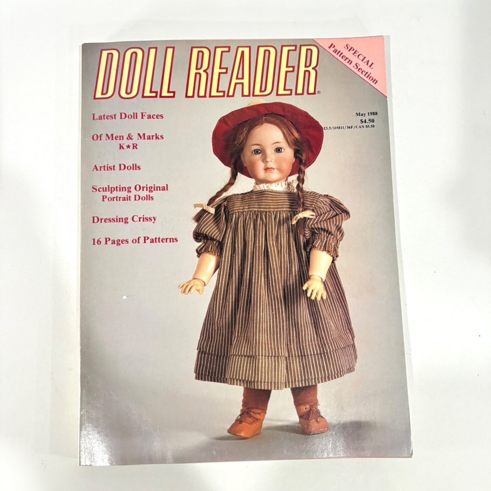 Doll Reader Magazine May 1988 Artist Dolls Patterns K*R Marks Crissy Dressing